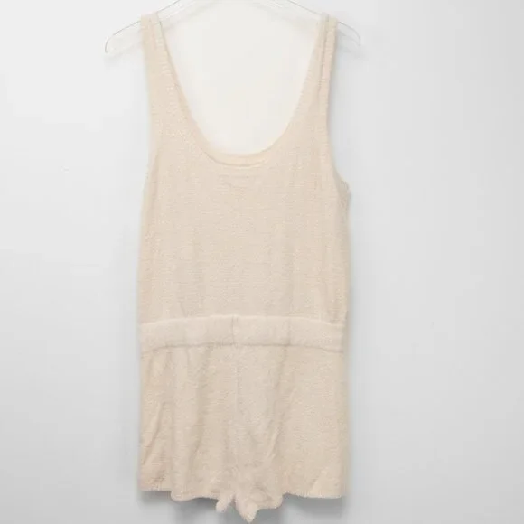 Spiritual Gangster Serenity Romper Chenille-Like Plush Cozy Scoop Ivory Medium - Picture 2 of 7